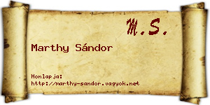 Marthy Sándor névjegykártya