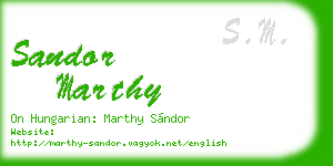 sandor marthy business card